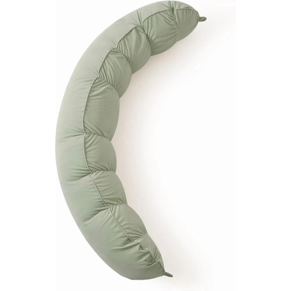 Long Round Body Pillow for Adults Bolster Pillow for Sleeping and Lumbar Support Celadon Green 59"