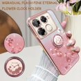 thumbnail image 2 of for Infinix Note 40 Pro Slim Case, Crystal Bling Clear Glitter Sparkle Diamond Flowers Floral Design Soft Silicone Cover with Ring Kickstand for Infinix Note 40 Pro HSF-Pink, 2 of 15