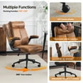 thumbnail image 2 of Ktaxon Office Chair with High Back, Flip-Up Arms & Swivel Base, Bronzing Cloth Desk Chair with  Adjustable Height for Work, Study & Gaming Brown, 2 of 8