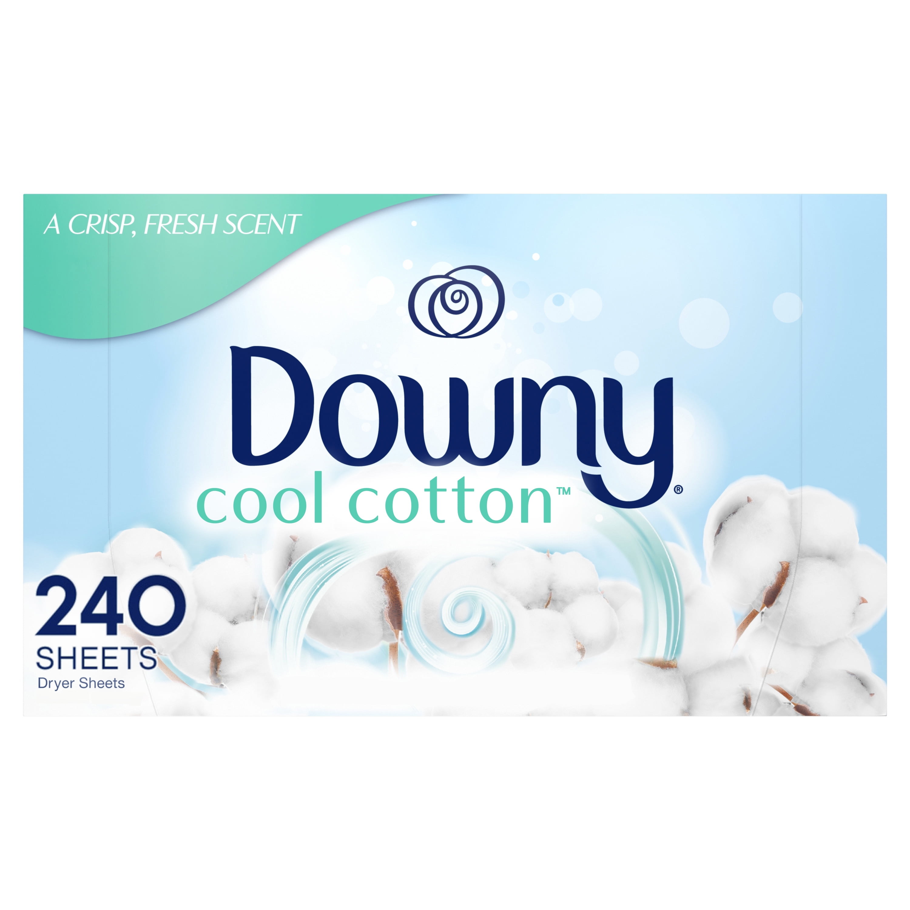Downy Fabric Softener Dryer Sheets, Cool Cotton, 240 Count