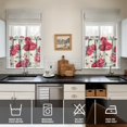 thumbnail image 4 of Pioneer Kitchen Curtains and Valance Set 24 Inch Tier the Peony Flowers Curtains Small Drapes for Cafe Living Room Bathroom Farmhouse 3 Pieces Set Rod Pocket, 4 of 6