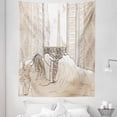 thumbnail image 1 of Cream Tapestry, Parisian Woman Sleeping with the View of Eiffiel Tower from Window Romance Skecthy Modern, Fabric Wall Hanging Decor for Bedroom Living Room Dorm, 5 Sizes, Cream, by Ambesonne, 1 of 1