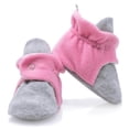 thumbnail image 5 of Anti-Slip Sole, Fleece Baby Booties, Newborn Home Booties, Sweat Proof Organic Cotton Lining, Gray Pink, 5 of 7