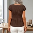 thumbnail image 5 of Women's Summer Cute Solid Shirts Cap Sleeve Y2k Slim Tops Going Out Trendy Babydoll Top, 5 of 5