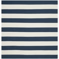 thumbnail image 2 of SAFAVIEH Montauk Saranna Striped Cotton Area Rug, Navy/Ivory, 6' x 6' Square, 2 of 5