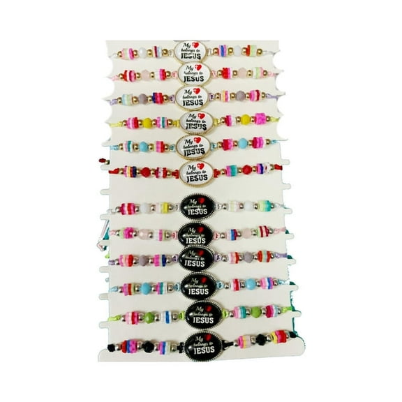 My Heart Belongs to Jesus Bracelet – Adjustable Christian Faith Jewelry Gift for Women and Men - 6Pcs