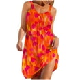 thumbnail image 2 of Xixinqiwan Women Dress,Women's Summer Printed Beach Dress Sleeveless V Neck Dress,Lightweight Loose Flowy Dress Daily Wear, 2 of 5