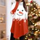 thumbnail image 3 of Gibobby Blusas De Moda Camiseta con estampado navideño de muñeco de nieve y dobladillo irregular con cuello para mujer（Rojo， L), 3 of 4