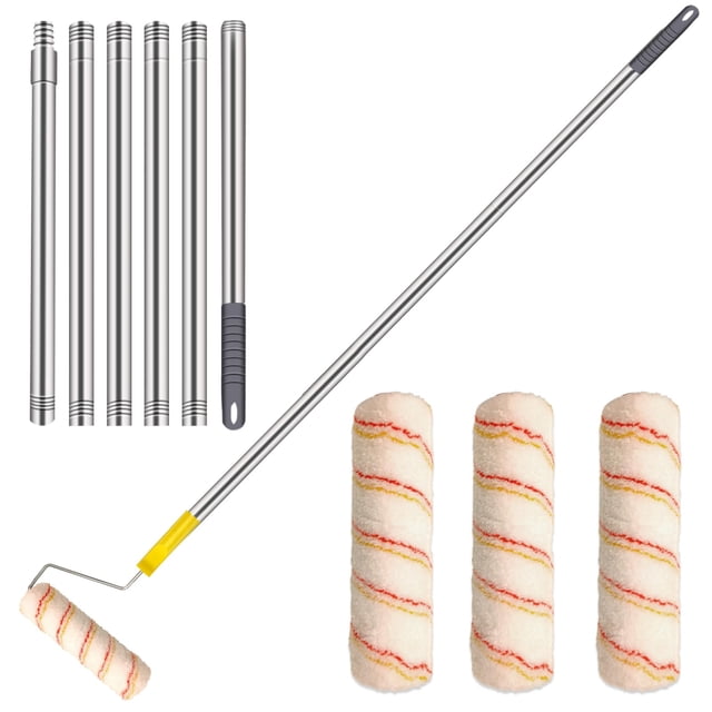 Kit de rodillo para pintura HpCuales con rodillos de 9" y mango extensible de 2,4 m