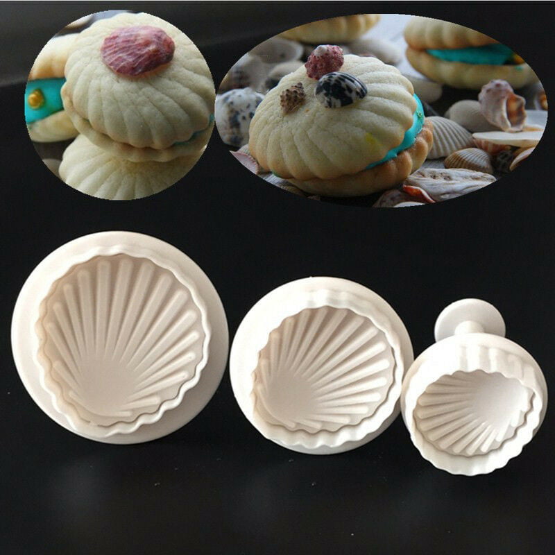 Details about   3pcs Plastic Cookie CUTTER Sea Shell Shape Baking Tool Fondant Cake Mold Mou H3 