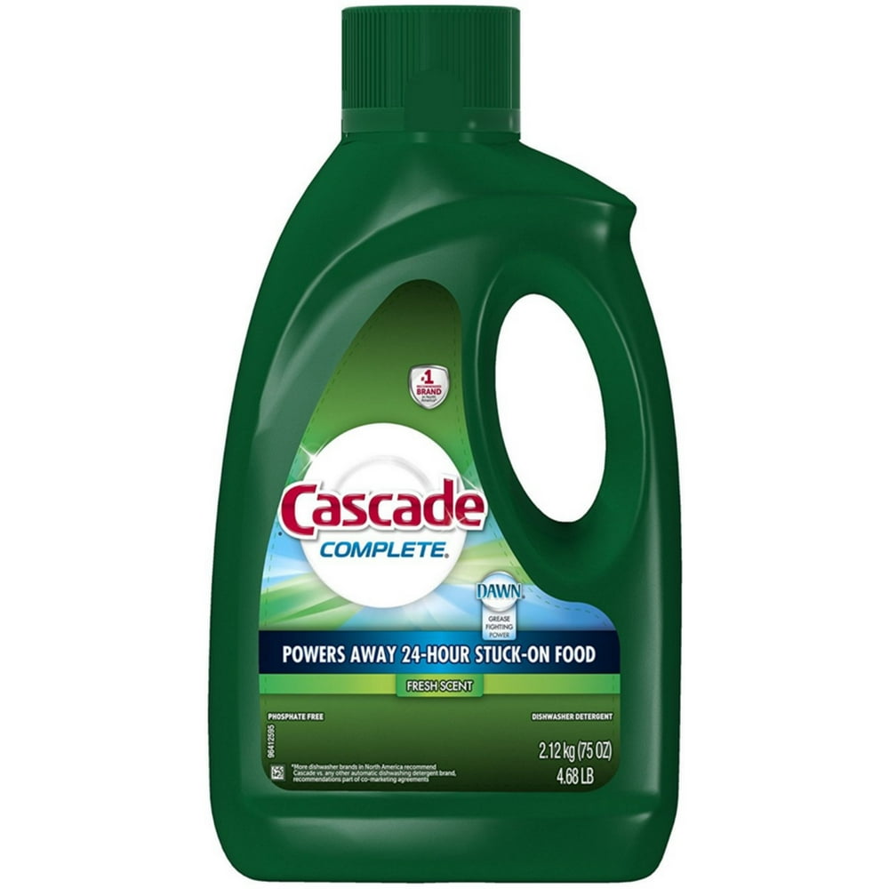 6 Pack Cascade Complete Gel Dishwasher Detergent, Fresh Scent 75 oz