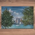 thumbnail image 3 of Ambesonne Detroit Jigsaw Puzzle, Summer Afternoon River, Heirloom-Quality Fun Activity for Family Durable Cardboard, 1000 pcs, Green Blue Aqua, 3 of 5