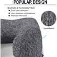thumbnail image 3 of Neck Pillow for Traveling, Upgraded Travel Neck Pillow for Airplane 100% Pure Memory Foam Travel Pillow for Flight Headrest Sleep, Portable Plane Accessories, Deep Blue Set, Medium (120-200LB), 3 of 6
