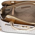 thumbnail image 6 of Michael Kors Reed Large Belted Satchel Vanilla MK Signature Pale Gold, 6 of 6
