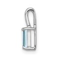 thumbnail image 2 of 925 Sterling Silver Polished Rhodium Plated Aquamarine Rectangle Pendant Necklace 12x5mm Wide Pendant for Women, 2 of 4