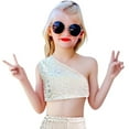 thumbnail image 5 of Girls Sequin Print Sleeveless Off Shoulder Mini Dress Party Wear, 5 of 5
