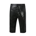 thumbnail image 2 of Shorts for Men Straight Leg Summer Sequin Slim Pocket Shorts Black XL, 2 of 6