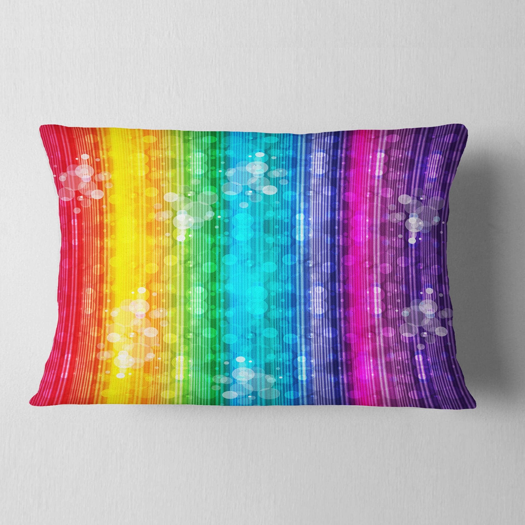 Designart Rainbow Effects Illustration - Abstract Throw Pillow - 12x20