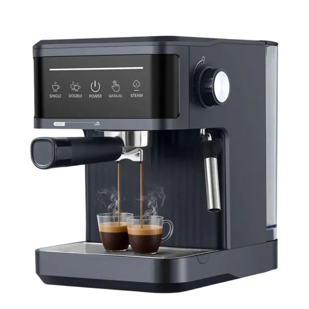 20Bar Espresso Coffee Machine - Semi-Automatic Cappuccino Maker with Milk Frother, Compact Home Coffee Brewer for Ground Coffee & Pods, 1350W Fast Heating