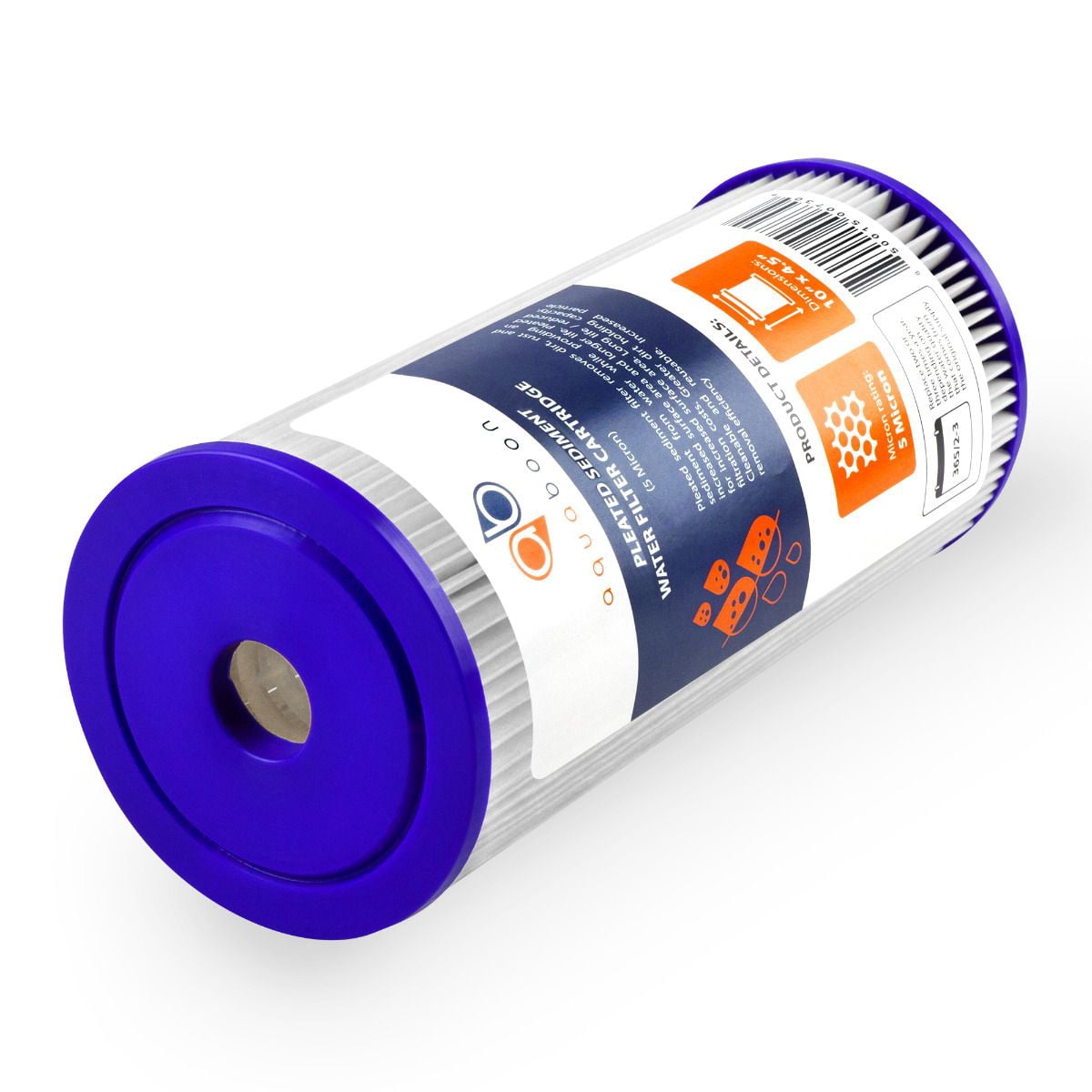 Aquaboon 5 Micron 10" Pleated Sediment Water Filter Replacement Cartridge | Whole House Sediment Filtration | Compatible with FXHSC, ECP5-BB, FM-BB-10-5, CP5-BBS, 255490-43, HDC3001, 20-Pack