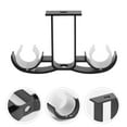 thumbnail image 3 of 1 Pair Curtain Rod Bracket Curtain Accessories Double Rod Strut Frame (Black), 3 of 8