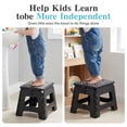 thumbnail image 4 of JONPONY 9" Folding Step Stool for Adults  Holds Up to 300 lbs,Non-Slip Folding Stools with Portable Handle, Compact Plastic Foldable Step Stool for Bathroom,Bedroom, Kitchen，Black, 4 of 7