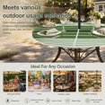 thumbnail image 6 of Round Outdoor Tablecloth with Umbrella Hole and Zipper, Forest Green Ombre Stripe Tablecloth with Elastic Waterproof, Farmhouse Striped Gradient Patio Table Covers for 36" - 44" Picnic Pool Tables, 6 of 9