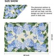 thumbnail image 5 of Blue Hydrangea Spring Placemats Set of 4, 12x18 Inch Floral Summer Seasonal Holiday Farmhouse Table Mats for Party Kitchen Dining Decoration, 5 of 6