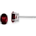 thumbnail image 1 of 14K White Gold 6X4mm Oval Garnet Earrings (7 X 4) Made In India xe86wga, 1 of 5