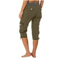 thumbnail image 4 of vigerkar Capri Pants for Women Cargo Capris 2025 Summer Casual Drawstring Cargo Joggers Womens Hiking Pants with Pockets AG, L, 4 of 6