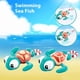 thumbnail image 1 of Baby bath water toy - 2 pack Pull-String Swimming Sea Friends Bath Toy, No Battery Mold-Free Anti-Rust Interactive Toy for Kids (Turtle with Swim Ring)（Red shell and skin color shell）, 1 of 3