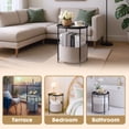 thumbnail image 5 of PinkSheep Round Side Table with Storage Bakset, Small Bedside Table End Table for Living Room Bedroom, Black, 5 of 10
