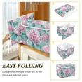 thumbnail image 4 of Large Collapsible Storage Box Flip Lid Fabric Decorative Organizer Container Basket with Handles 16.5×12.6×11.8in Soft Pink Peony Pattern, 4 of 7