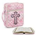 thumbnail image 2 of HELLHERO Pink Marble Portable Quilted Bible Cases for Daily Use School, Polyester Fabric Bible Cover Case with Zippered Pocket, 2 of 9
