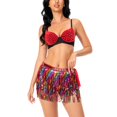thumbnail image 5 of Boho Sequin Tassel Hip Scarf Multilayer Belly Dance Belt Dance Performance Skirt for Women and Girls, 5 of 9