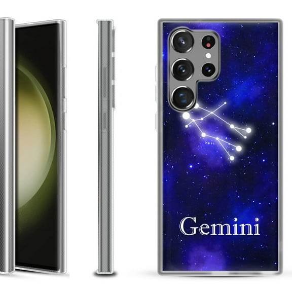 Shockproof Gel Phone Case for Samsung Galaxy S23 Ultra 5G, by OneToughShield ® - Gemini