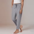 thumbnail image 7 of Duqingm Womens Wide Leg Pants Womens Striped Barrel Casual Pants 2026 Trendy Summer Elastic Drawstring Baggy Lounge Wide Leg Trousers with Pockets Dark Gray,2XL, 7 of 7