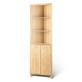 thumbnail image 2 of Ktaxon Corner Bathroom Cabinet with Fluted Double - doors, 5 - Tier Freestanding Storage, Oak, 2 of 9