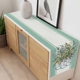 thumbnail image 4 of Eucalyptus Green Table Runner - 120 Inch Long, Kitchen Dining Table Runner Dresser Scarves, Stripes Bottle Flower Cactus Plant Farmhouse Decor for Coffee Tables Wedding Party Banquet, 4 of 8