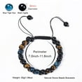 thumbnail image 4 of 2pcs Triple Protection Bracelet Natural Black Obsidian Tigers Eye Hematite 8mm Beads Crystal Bracelet Healing Bracelets for Men Women Bring Prosperity Luck and Health, 4 of 9