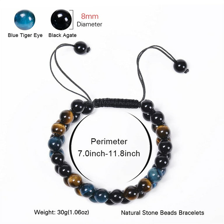  BEARJIA Get Well Soon Gifts -Natural Stone Healing Relaxation  Bracelets,8mm Anti-Anxiety Crystal Stone Yoga Beads, Stress Relief Stretch  Bracelets for Women Men Teen Girls (Black): Clothing, Shoes & Jewelry