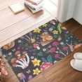 thumbnail image 5 of Xecao Mushrooms Snails Butterflies print Flannel Mat: Non-slip, 16x24in. Ideal for kitchen, bedroom, bath & living room., 5 of 9
