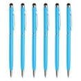 thumbnail image 1 of Unique Bargains 6pcs Metal Stylus Pen Ballpoint Pen 2 in 1 Universal Retractable Ink Pen with Stylus Tips, Light Blue, 1 of 7