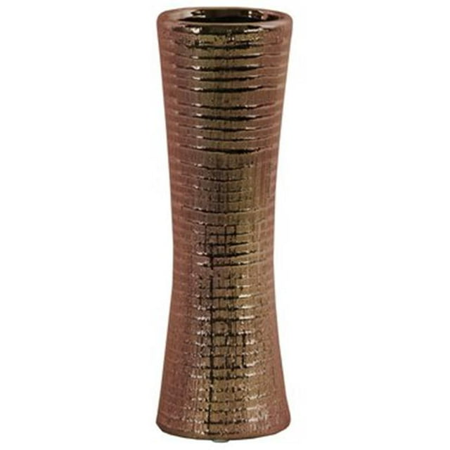 Urban Trends Collection 51710 Ceramic Round Vase with Trumpet Mouth, Copper