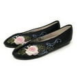 thumbnail image 2 of TJ Global Women's Traditional Chinese Flower Embroidery Flats - Totem Style Loafers Comfortable Round Toe Ballet, Cheongsam (Black, Size 7), 2 of 4