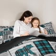 thumbnail image 5 of Rustic Farmhouse Bedding Sets Hunting Wolf Bear Deer Bed Comforter Set King,Black Teal Grey Buffalo Plaid Cabin Comforter Set For Camping Woodland Wildlife Bed Set Adults, 5 of 7
