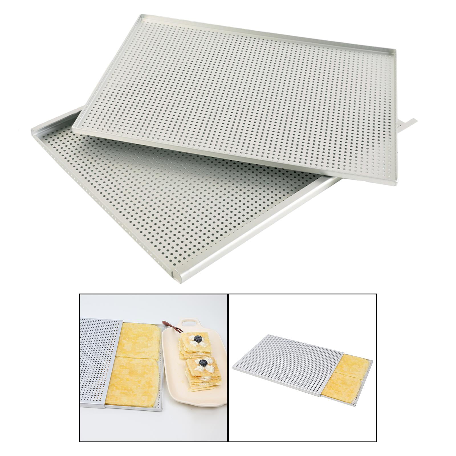 TISHITA 2x Oven Baking Sheet Puff Pastry Baking Tray Easy Clean Sturdy Cake Pan Baking Tool Millefeuille Baking Pan Baking Pan for Bread