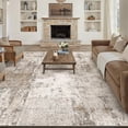 thumbnail image 1 of x Washable Area Rug for Living Room Bedroom Cream Neutral Carpet Low Pile Soft Thin Tapis Salon Abstract Modern Vacuumable Lightweight Large Throw Rug for Dining Room Kitchen, 1 of 9