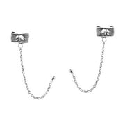 AeraVida Unisex Thai Elephant Ear Cuff with Chain Sterling Silver Stud Earrings for Jewelry Gifts