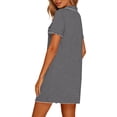 thumbnail image 7 of TaTaai Women's Casual Sleep Dress with Turn-Down Collar, Button Front, Side Pocket, and Soft Comfortable Fit Gift, 7 of 7